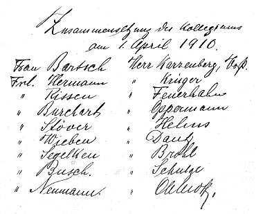 Auf dem Bild ist eine handschriftliche Auflistung von Namen zu sehen.